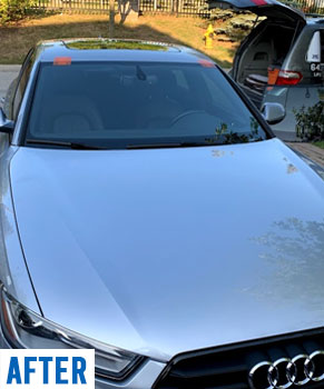 silver audi a5 mobile windshield replacement service after