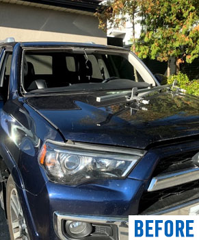 toyota land cruiser need front windshield replace service before by Ram Auto Glass of Richmond Hill